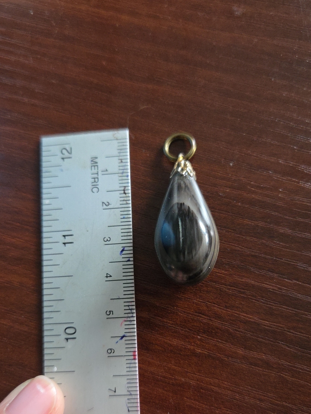 Polished Obsidian Teardrop Pendant with Gold Bail - Women's Jewelry